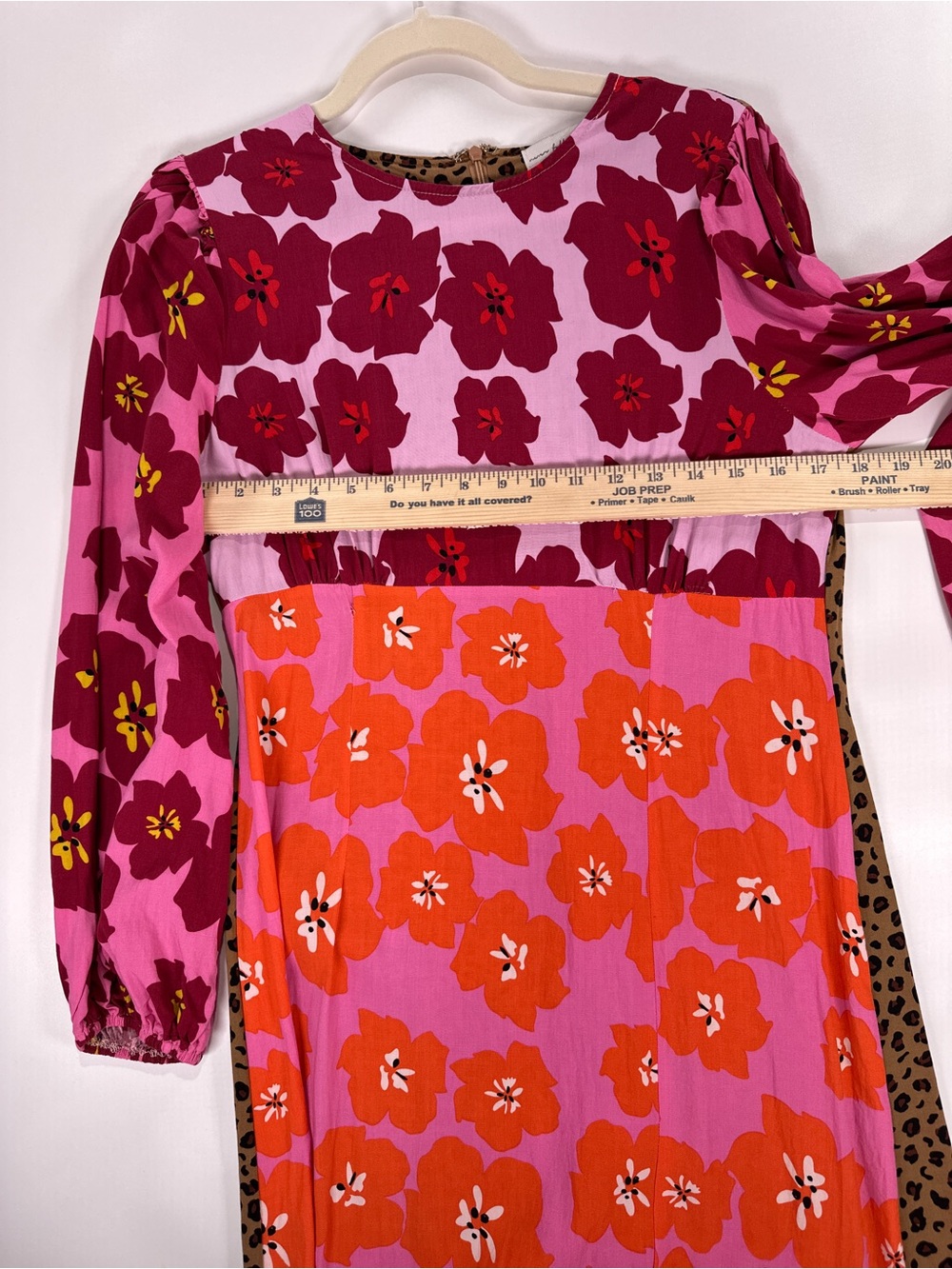 Never Fully Dressed Mixed Print Floral Leopard Balloon Sleeve Maxi Pink Size 10 - Picture 12 of 15